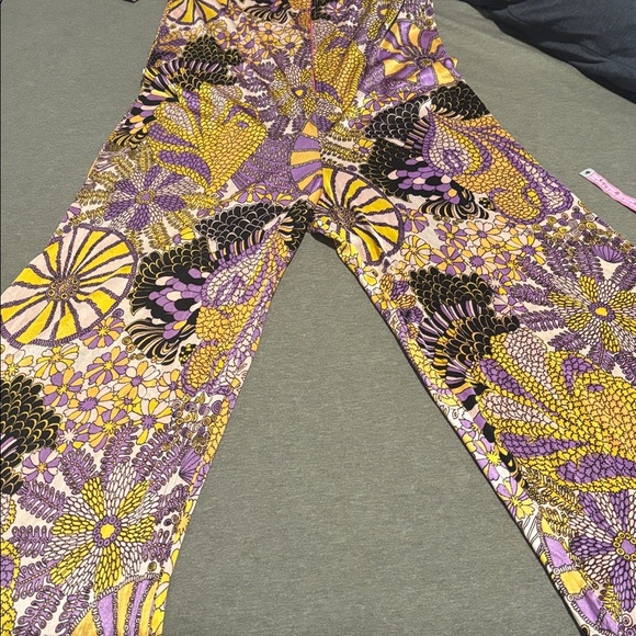 Vintage Loungewear by Danville Purple and Yellow psychedelic Floral Jumpsuit - Picture 16 of 17